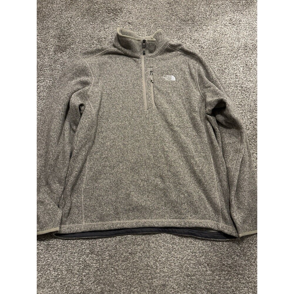 The North Face Gordon Lyons Brown Tech Pullover Fleece Jacket XL Polyester